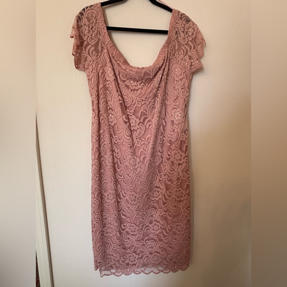 Ambiance Pink Lace Midi Dress